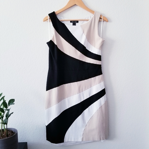 White House Black Market Dresses & Skirts - WHBM | Color Block Tan and Black Sheath Dress 10